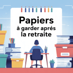 illustration organisation des papiers à la retraite