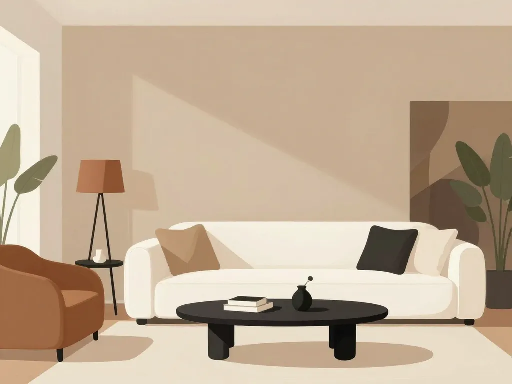 Ambiance harmonieuse salon kaki et couleurs neutres
