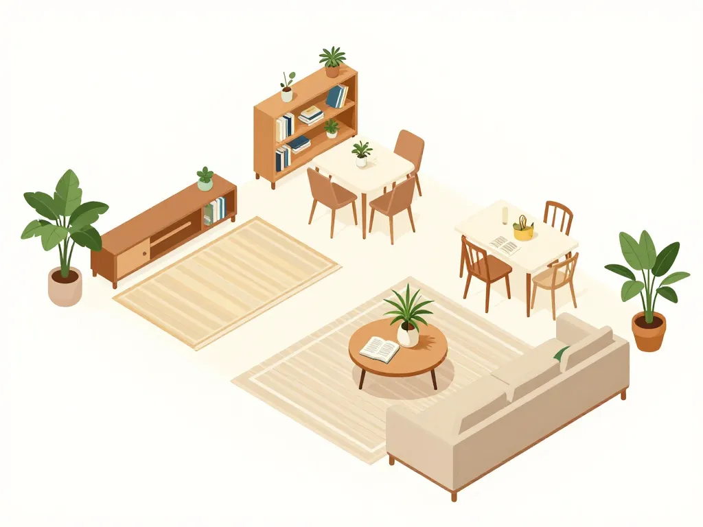 zoning espaces dans grand salons illustration