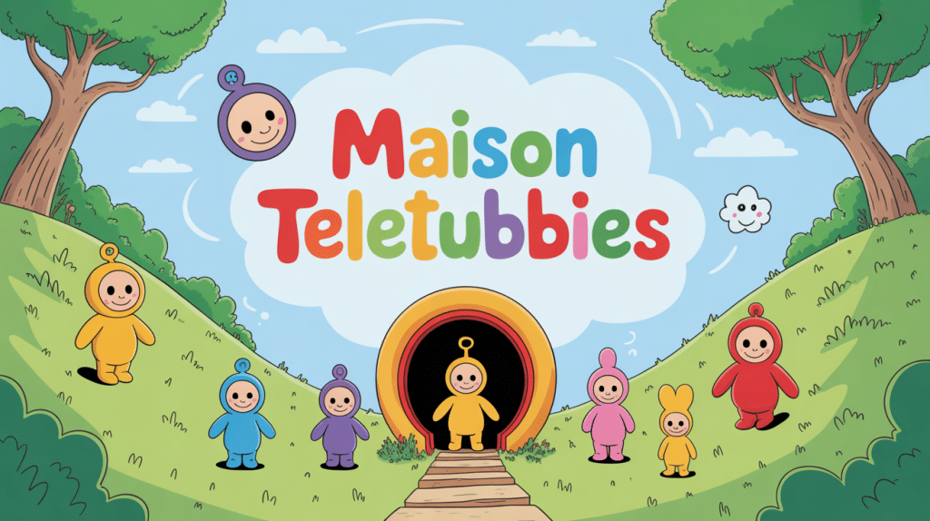 illustration centrale teletubbies maison colline enfant