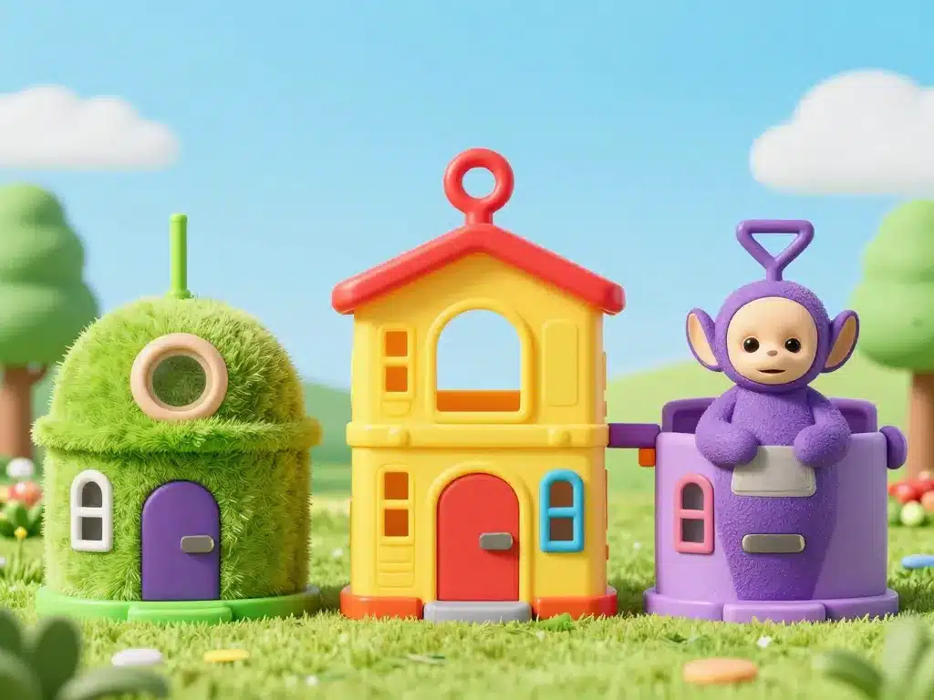 différentes versions teletubbies maison jouet décoration
