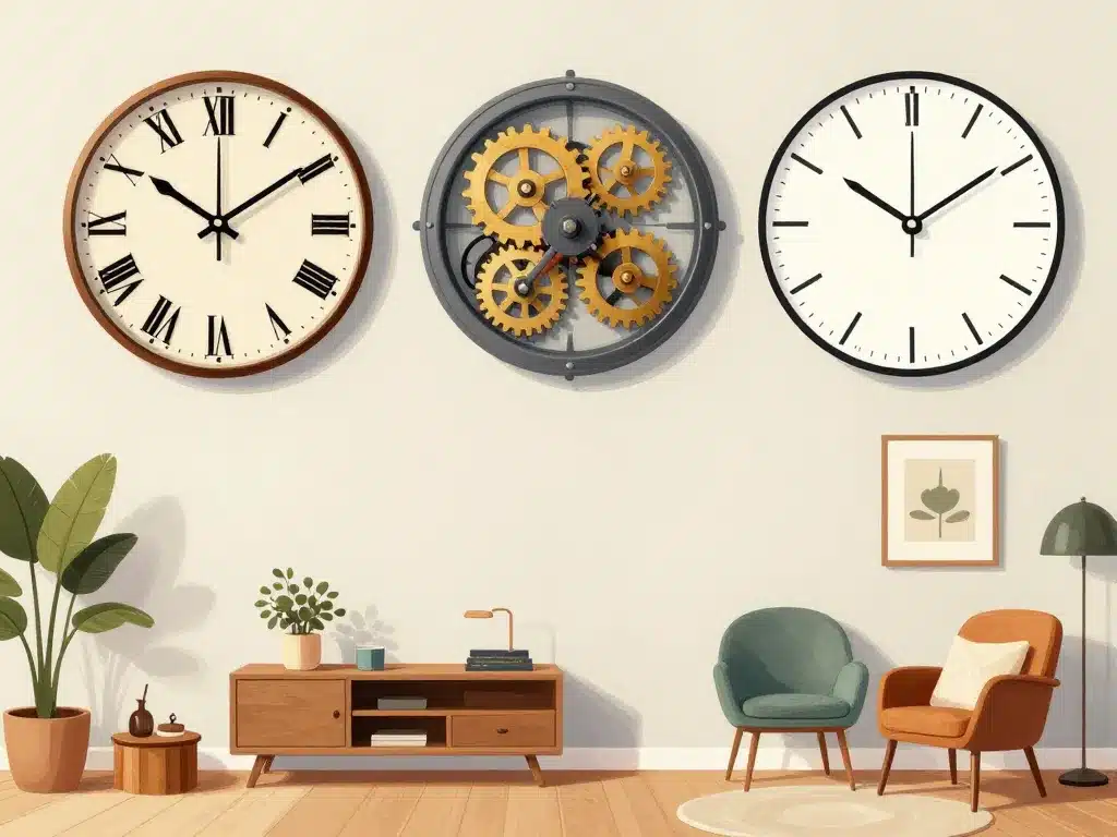 styles déco tic tac horloge illustration