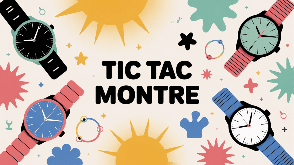 visuel univers tic tac montre enfant adulte coloré