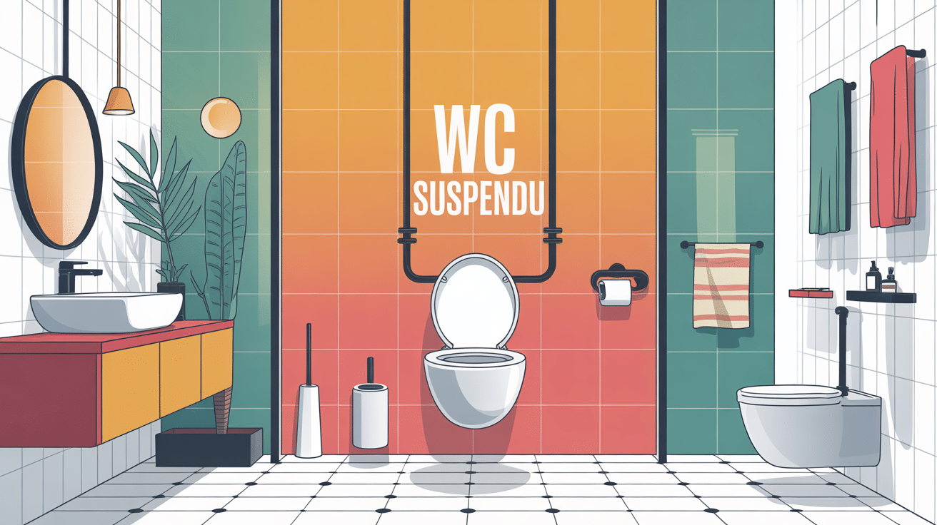 wc suspendus illustration salle de bains élégante